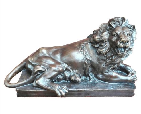 Bronzen leeuw - gesigneerd Barye