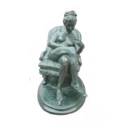 Naar Dalou (1838 - 1902) - Naakte vrouw lezend in Leunstoel (brons)