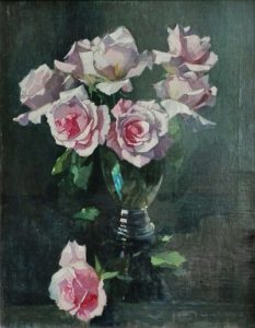 "Rozen", Henri van Os-Delhez, boeketje roze rozen