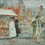 studie Charles Boomvan markt in Hoogstraten, stadsgezicht