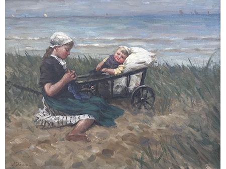 Anton van Karssen - Met zusje aan het strand