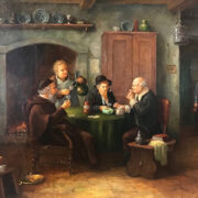 Cor Bouter(1888-1966)AJ van Eijbergen, Kaarten in de herberg