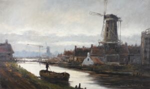 Vaart bij Leiden | Willem Hendrik van Norden | 1883-1978 | NL Antiques | De Baanhoeve