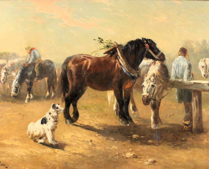 Bedrijvigheid op de paardenmarkt | Hendrik (Herry) Schouten | 1864-1927 | s0127_1