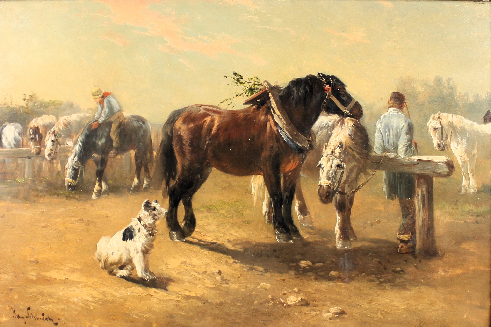Bedrijvigheid op de paardenmarkt | Hendrik (Herry) Schouten | 1864-1927 | s0127_1