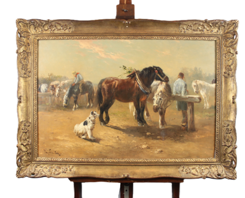 Bedrijvigheid op de paardenmarkt | Hendrik (Herry) Schouten | 1864-1927 | s0127_2