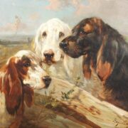 Portret van drie hondenkoppen | Hendrik (Henry) Schouten | 1857-1927 | De Baanhoeve | NL Antiques