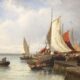 Zeilschepen in de haven, A. Gautier, 1825-1894, kunst en antiek de baanhoeve.nl, nlantiques